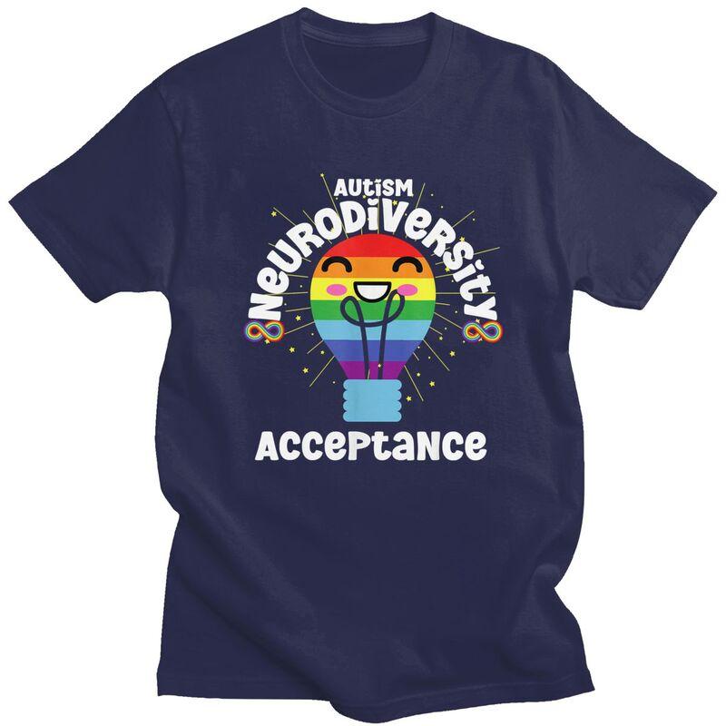 Acceptance Autism Awareness Quotes Tshirt Short Sleeves Fashion Casual Graphic Clothing Loose Oversized 100 Cotton Tee Tops