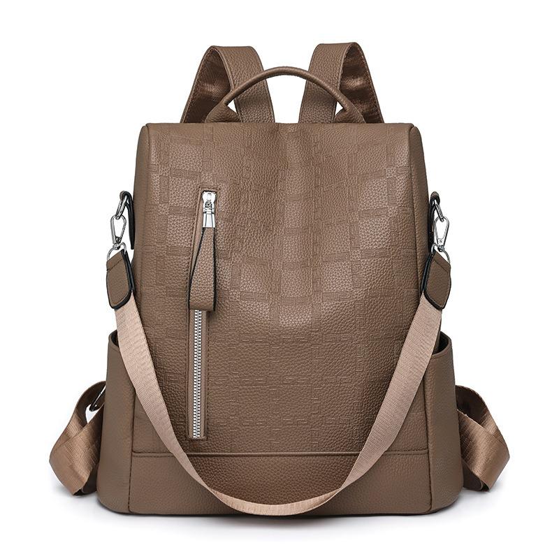 Backpack women's new fashion simple commuter soft leather bag large capacity women's backpack women's backpack