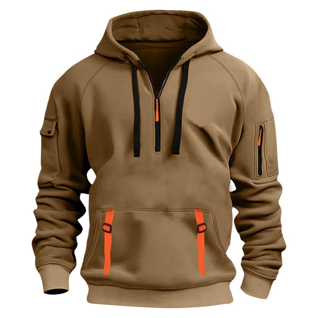 2025 Hot-Selling Men's Sporty Hoodie Set with Arm Pocket and Zipper