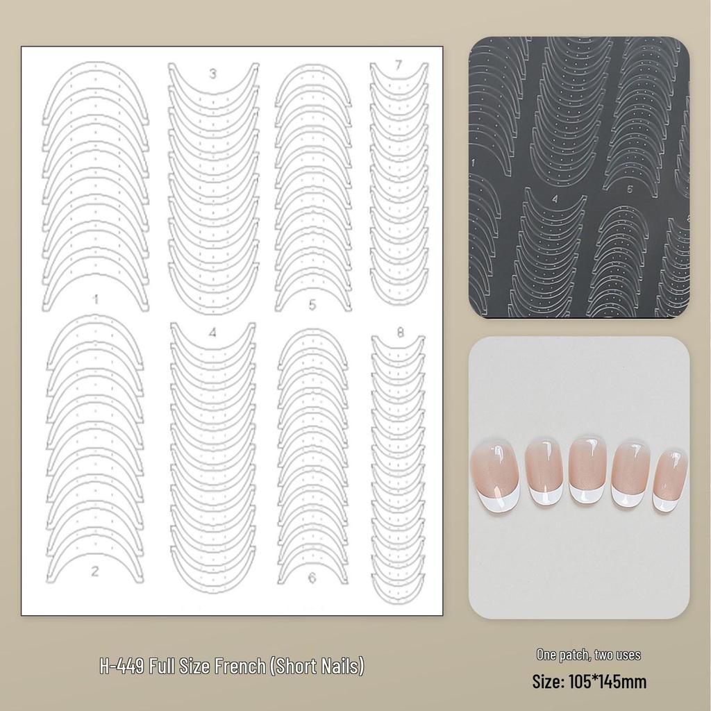 French Lace Nail Art Sticker Refill - No Curling, Multi-use, Adherent Guide Stickers for Pat-Pat Spray Painting.