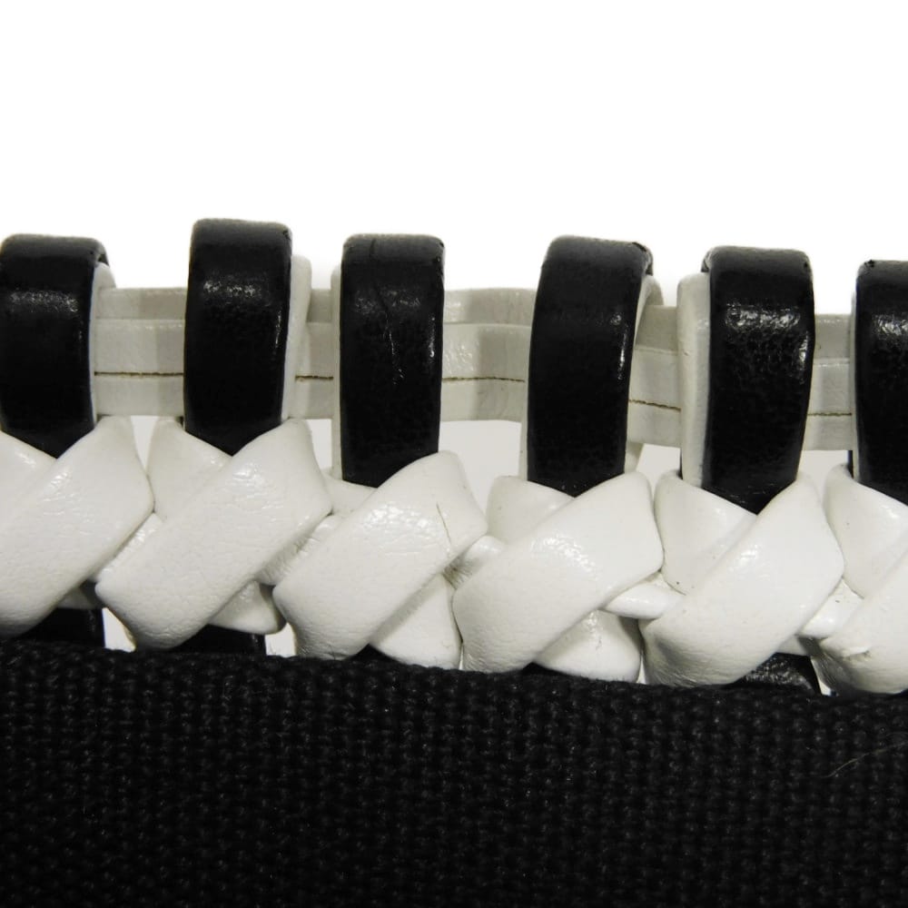 Used Intreccio Woven Tote Bag (12166), 5BA077 2D3N F0967 7922, White, 2-Way Shoulder Bag with Embossed Logo, Black,