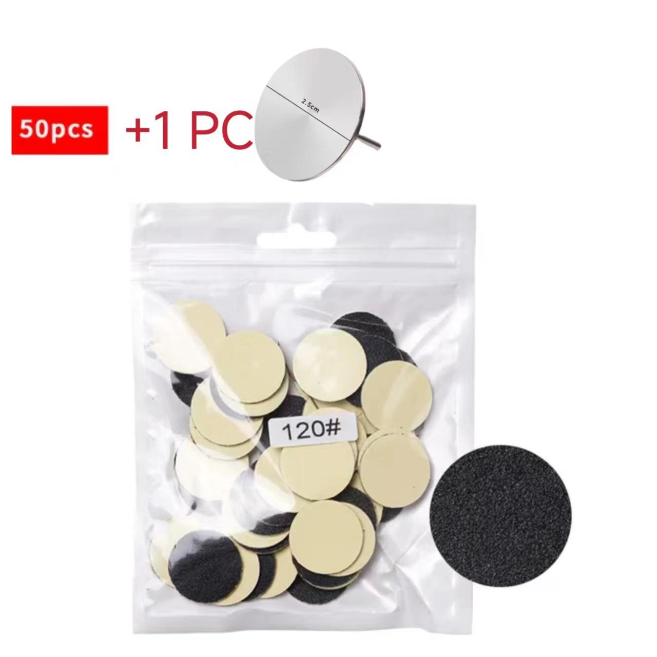 

25 мм наждачная бумага для омертвевшей кожи ног, умная пилка для педикюра, гибкий шлифовальный диск, инструмент, сменные насадки, пилки для кутикулы, мозоли 120# with disc чёрный