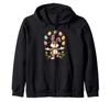 Renkli yumurta jonglörlüğü yapan eğlenceli ve sevimli Paskalya tavşanı çocuk erkek fermuarlı kapüşonlu sweatshirt.
