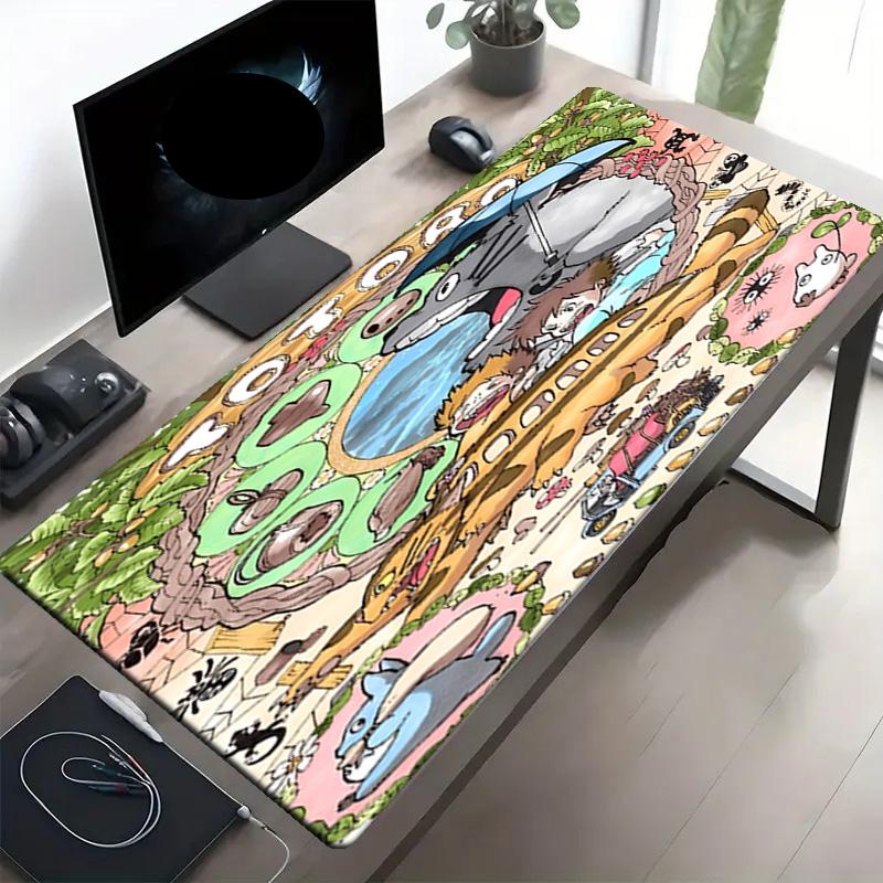 My Neighbor Totoro Print Mouse Pad, Anti‑Slip Desktop keyboard Mat, for PC Laptop Gaming Working Daily Use, Cool Festival Surprise Gift