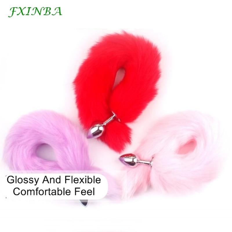 Anal Fox Tail Stainless Steel Anal Buttplug Tail Sex Toys for Women Man Couple Gay BDSM Toy Cosplay