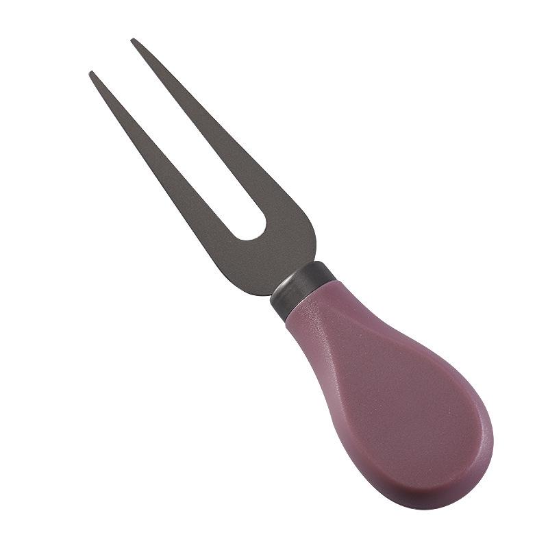 Stainless Steel Titanium Cheese Knife Set: Includes Knife, Fork, and Spatula with ABS Handle