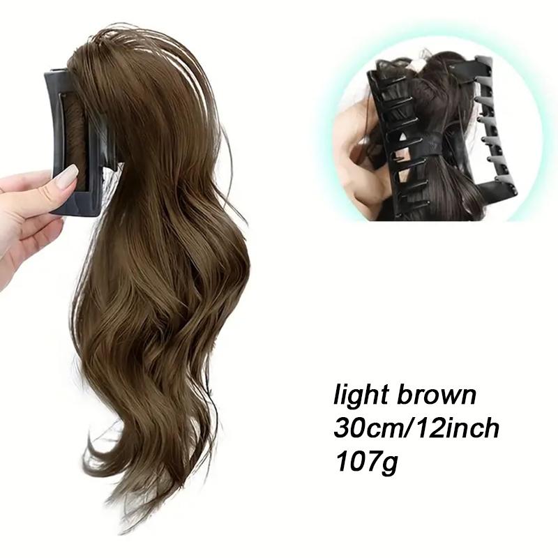 A Ponytail Wig with a Claw Clip and a Ponytail Braid Synthetic Grip Clip The Ponytail Is Elegant and Natural Suitable for Daily Use