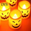 Unique Halloween House Accents 6 Pcs Battery Operated Flameless Tea Lights, Orange Flickering Electric Fake Indoor Festive Holiday Lights Candles,