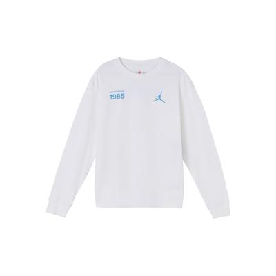Jordan Baskılı Bol Kesim Yuvarlak Yaka Uzun Kollu Tişört Erkek Üstleri Beyaz DM3544-100