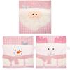 European Style Pink Christmas Chair Cover with Santa Claus Doll - Festive Home & Restaurant Decor