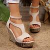 Fashion 2025 Brand Ladies Shoes Peep Toe Women's Sandals Fashion Zip Summer Plus Size Casual Comfortable Best Seller Wedge Sandals