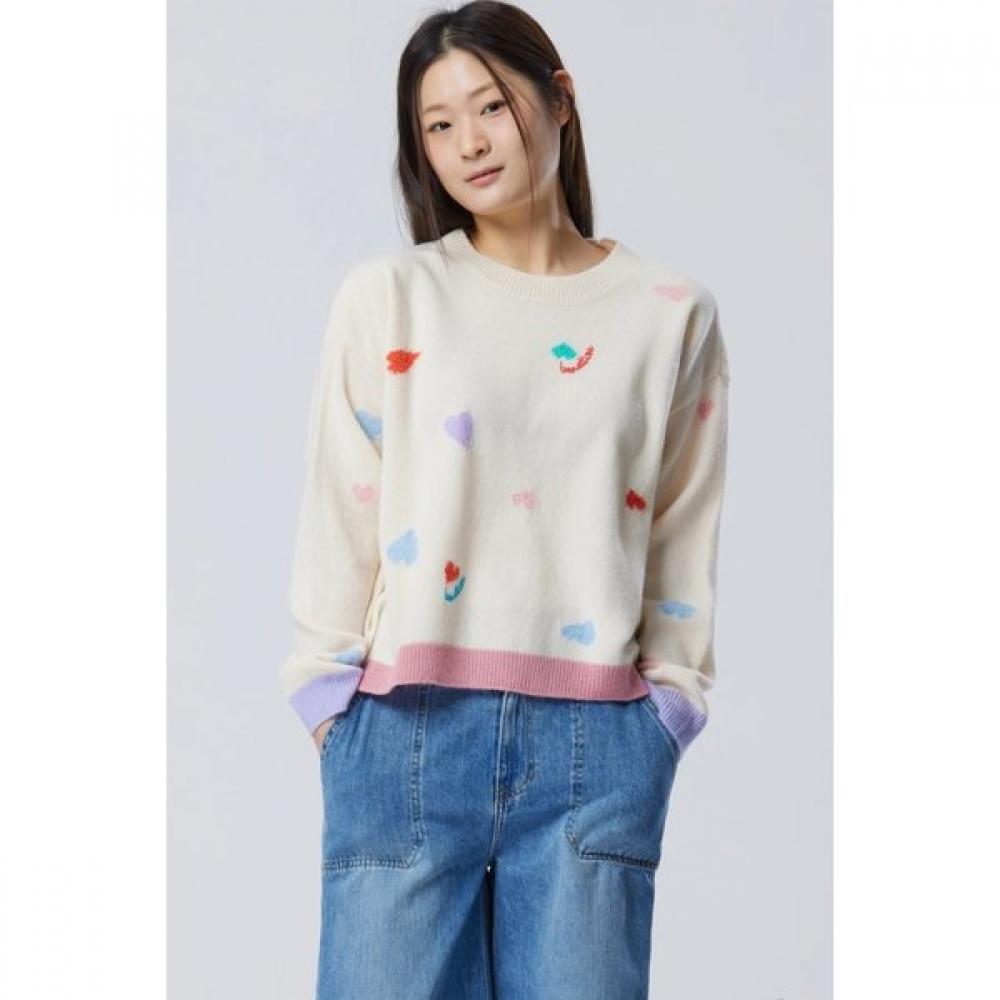 Benetton Heart Pattern Contrast Knit Bakp05611 BE beigeOS 12160₽