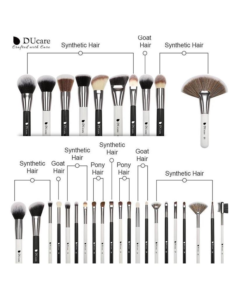 DUcare 31pcs Makeup Brushes Set Powder EyeShadow Blending Eyeliner Eyelash Eyebrow Make Up Brushes Beauty Cosmestic Brush Tool with Bag