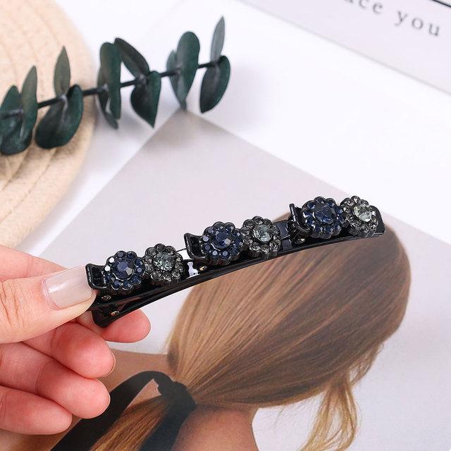 Módní křišťálové květiny Sponky do vlasů pro ženy Dívky Kamínky Copánky Sponky do vlasů Ofina Boční spona Barrettes Korejské vlasové doplňky