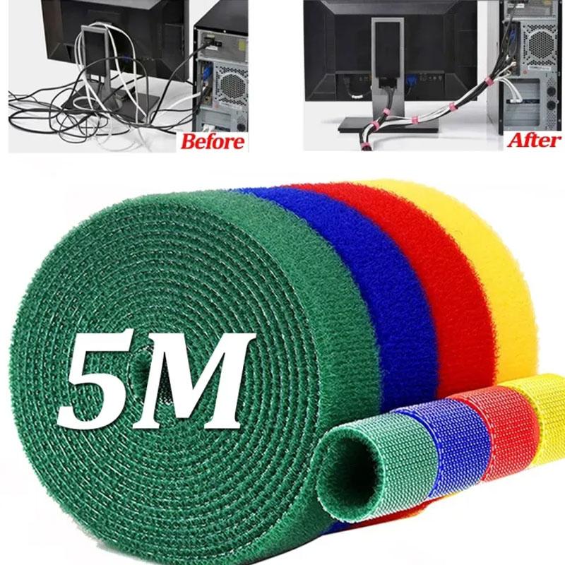 5M/Roll Car Interior Storage Cable Organizer USB Cable Winder Management Nylon Free Cut Ties Mouse Earphone Cord Cable Ties