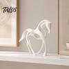 Artistic Horse Figurine 3D Printed Abstract Statue, Minimalist Hollow White for Shape Decor Desk Decor, Animal Ornament Home Living Room