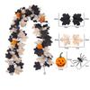 Black Halloween artificial foliage leaf garland 175cm wallmounted plastic indoor autumn fall and Thanksgiving decoration