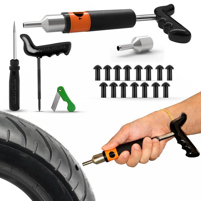 GRAND PITSTOP 21-Piece Tubeless Tire Plugger Repair Kit with Multi-functional Plier (15 Mushroom Plugs)