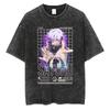 Anime Jujutsu Kaisen Itadori Yuji Ryomen Sukuna Graphic Washed T Shirt Men Vintage Cotton T-shirts Harajuku Male Casual TShirt