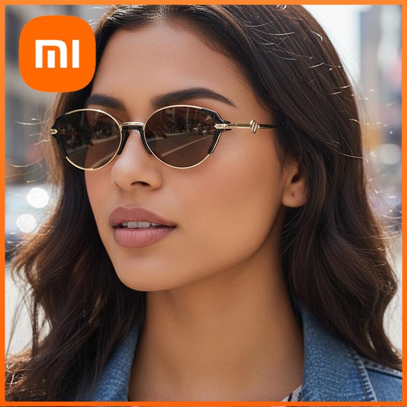 Xiaomi New Small Mirror Surface Narrow Frame Oval Sunglasses Vintage Modern Travel Photo Sunglasses For Women And Men 2541