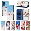 Weihnachts-Lederhülle für Samsung Galaxy A17 A07 A56 A36 A26 A16 A06 A55 A35 A25 A15 A05 S Hülle Flip-Brieftasche Handyhülle Coque