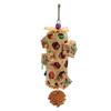Parrot Foraging Chew Toys Woven Bamboo Basket Bite Resistant Bird Parrot Chewing Toy with Pinecone for Bird Cage