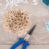 200Pcs Wooden Circle Embellishments Natural Color Round Shape for DIY Craft Party Wedding Christmas Scrapbooking Decor 3Cm