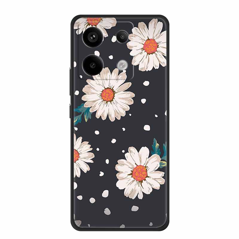 For Redmi Note 13 pro Case Pink Phone Case Fashion Silicone TPU Soft Back Cover Redmi Note 13 Pro Flower Capa 6.67" Cats Coque