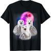 3 Snowy Owl Howling At The Moon Funny Owl Bird Lover Birder T-Shirt