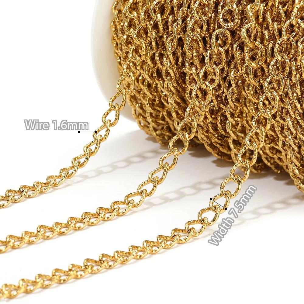 1 Meter Stainless Steel Gold 3:1 O Link Rolo Cable Chunky Chains for DIY Jewelry Making Bracelets Supplies Necklace Findings