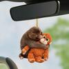 Monkey Hugging Plush Toy Keychain 2D Monkey Acrylic Keychain for Backpack Purse Car Keys Emotional Gift for Family Friends