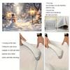 2D Christmas Snowman Photography Backdrop, Snowy Street Lamp & Forest Scene