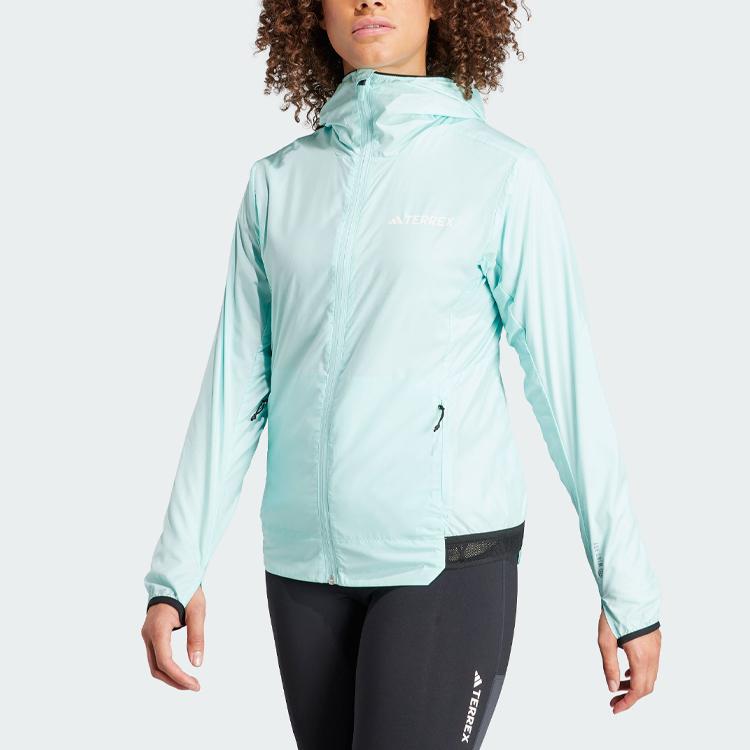 Adidas Xperior Windweave Wind Jacket With Solid Logo For Outdoor Sports And Trail Running Women Jackets Washed-Blue HZ5317