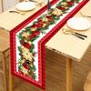 Christmas Linen Table Runner Merry Cristmas Decoration for Home 2024 Xmas Party Decor Ornament Navidad Natal Happy New Year 2025