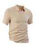 Men's Breathable Sweat Wicking Sweatshirt, Loose and Casual, Solid Color Jacquard Fabric, Men's Short Sleeved Polo Shirt