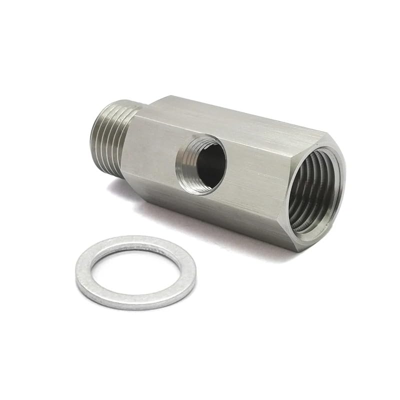 Oil Pressure Sensor Tee M10x1.0 to M10x1.0 Adapter Side Holes 1/8NPT Female Turbo Supply Feed Line Gauge