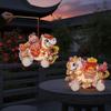 Cartoon New Year Lanterns Traditional PVC Horse Year Lantern Waterproof Hanging Handheld Lanterns Celebration Event