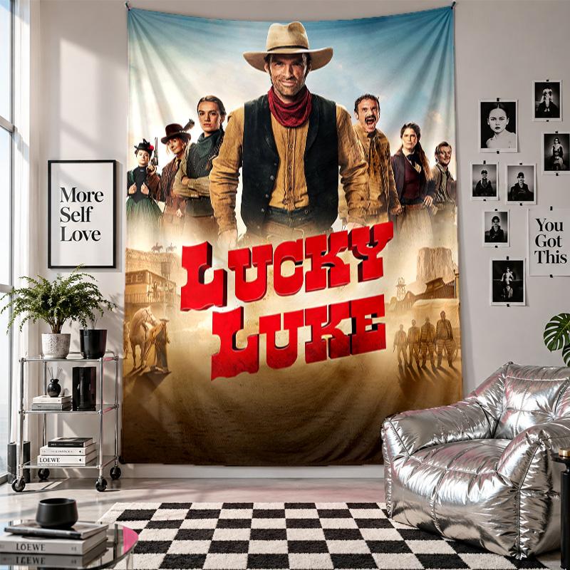 Wall TapestryLucky Luke Art Hanging Cloth Decorative Background Cover for Room Decoration