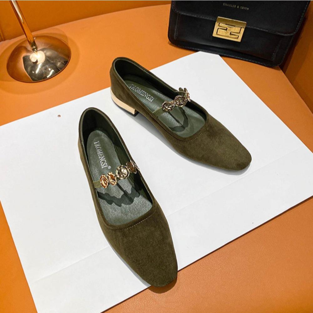 Fashion Pumps Women 2025 Spring/Autumn Square Toe Small Gold Coin Flat Mary Jane Shoes New Multi Treasure Shoe Commuting Women's Shoes