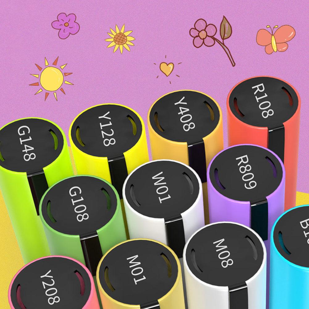 Sketching Marker Set Double Head Acrylic Paint Pens Dual Brush Set for Calligraphy Painting Drawing DIY Graffiti Art Supplies