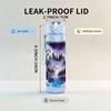 1PC Dark Wolf Psychedelic Color Art Print 750ml Color Plastic Sports Water Bottle Leakproof Flip Straw Lid Suitable for Sports Office Home Use