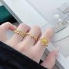 Premium Sense Light Luxury Stacking Wearing Medieval Vintage Full Of Diamonds Zircon Micro-Inlaid Open Ring Personality Niche Ring Woman