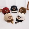 Cute Patchwork Baby Duck Tongue Cap Cartoon Bear Casual Baseball Cap Adjustable Kids Toddler Short Brim Sun Hat