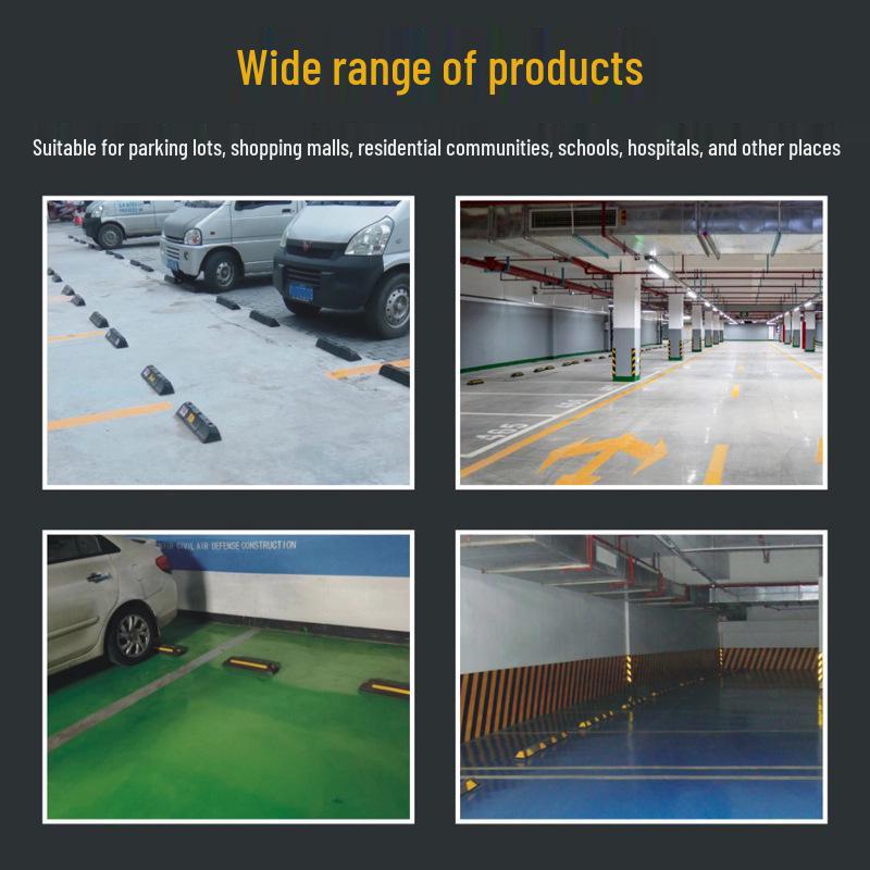 Rubber & Plastic Wheel Stopper: Parking Space, Garage, or Parking Lot Anti-collision Positioner.