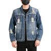 Ripped Old Denim Jacket Men's Spring Loose Top Workwear Long Sleeve Street Blasting Jacket