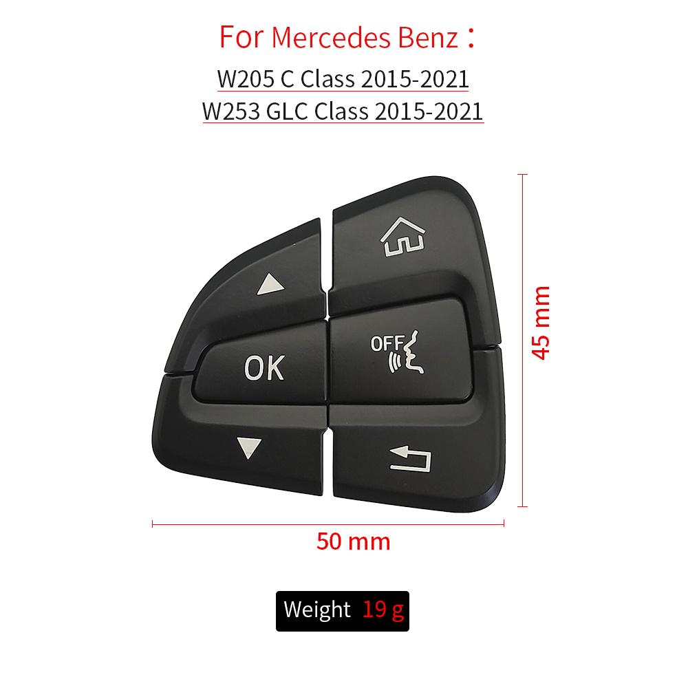 For Mercedes W205 W253 Car Steering Wheel Control Buttons Cover For Benz C GLC Class 2016-2022 C180 C200 GLC300 AMG 0999050200