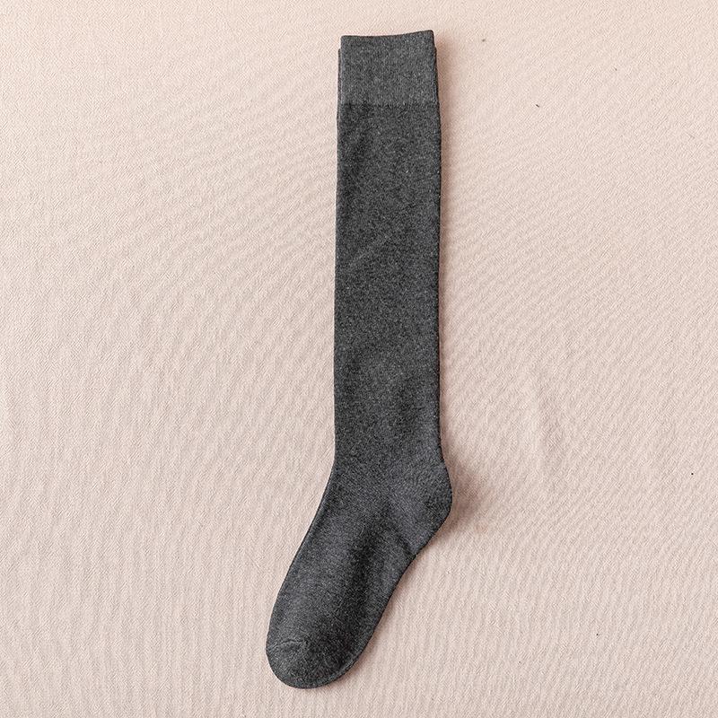 Japanese Style Black & White Cotton JK Uniform Socks: Mid-Calf & Over-the-Knee Styles for Autumn & Winter