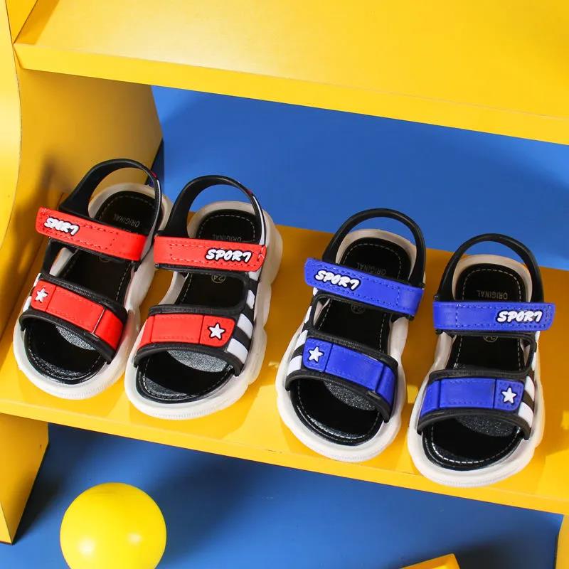 Boys Large Size Non Slip Casual Lightweight Sandals Children's Summer Sandals Kid's Soft Sole Flat Outdoor Sandals