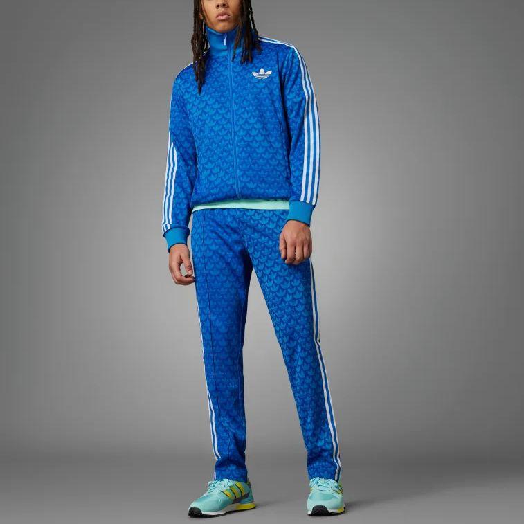adidas Originals SS23 Adicolor 70s Retro Series Logo Patch Sports Long Sleeve Zip Hoodie Men Hoodies Blue IP6980