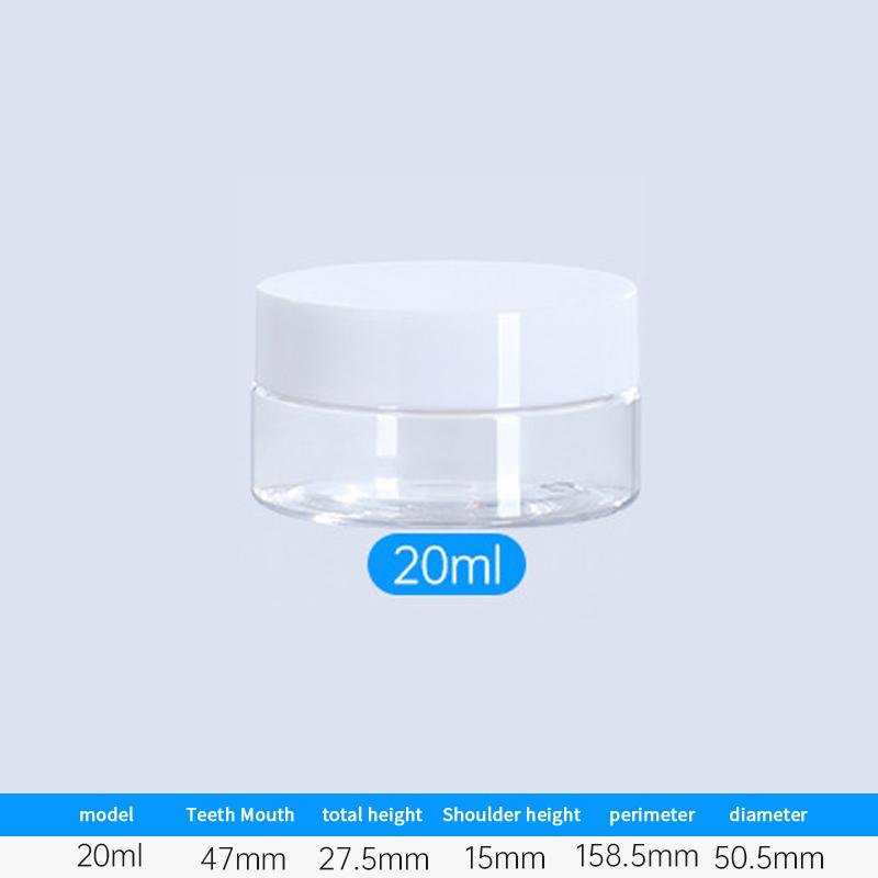 5 Pcs Travel Face Cream Jar Empty Plastic Cosmetic Makeup Bottle 20Ml 30Ml 50Ml Transparent Storage Container Refillable Bottles